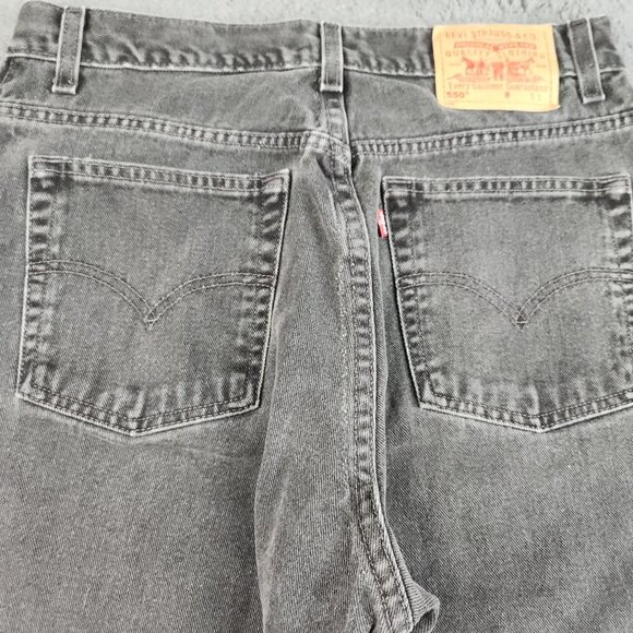 VTG Y2K High Waisted Mom Jeans Women's 14 Curvy Levi's 550 Straight Tapered Leg - Picture 11 of 12
